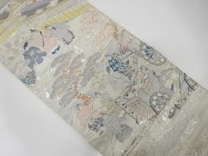 平安人物模様織り出し　袋帯